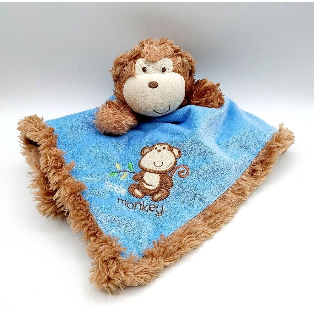 Baby Starters Plush 17" Lovey Boy Blue Security Blanket Little Monkey 2010